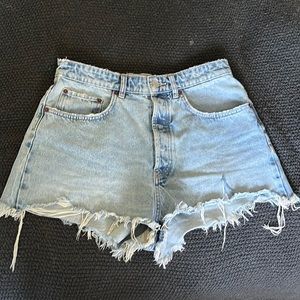 Zara high rise shorts blue